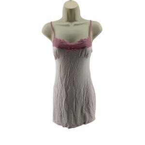 Vintage Victoria's Secret Pink Modal Nightie Lace Accent Womens Small
